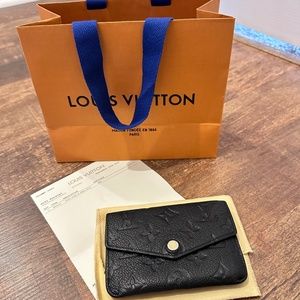 Louis Vuitton Key pouch Card holder Wallet black Monogram Empreinte Leather